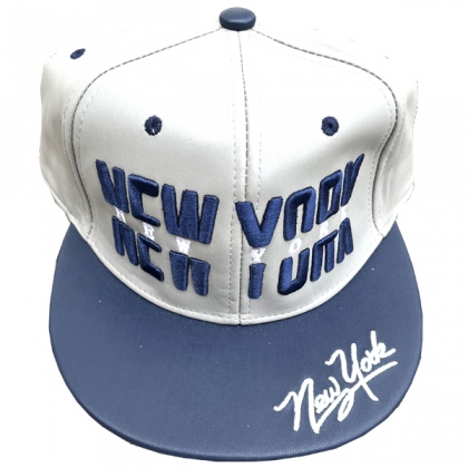 Casquette New York "Leather" Grise & bleu nuit