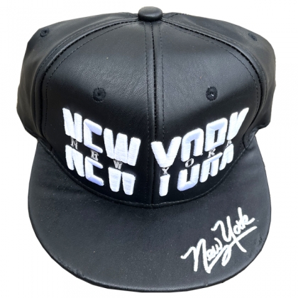 Casquette New York "Leather" Noire