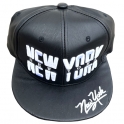 Casquette New York "Leather" Noire
