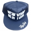 Casquette New York "Leather" Bleu nuit