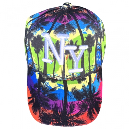 Casquette New York "Palms" Green Rainbow