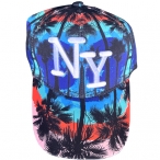 Casquette New York "Palms" Blue Rainbow
