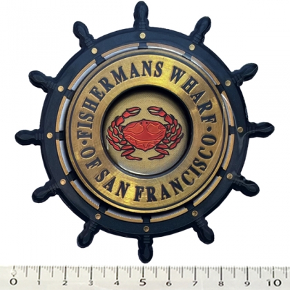 Magnet San Francisco "Fisherman's Wharf" en bois et en relief