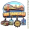 Magnet San Francisco "4 Symbols" en bois et en relief