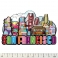 Magnet San Francisco "Color Symbols" en bois et en relief