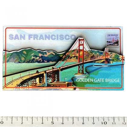 Magnet San Francisco "Golden Gate Bridge" en bois et en relief