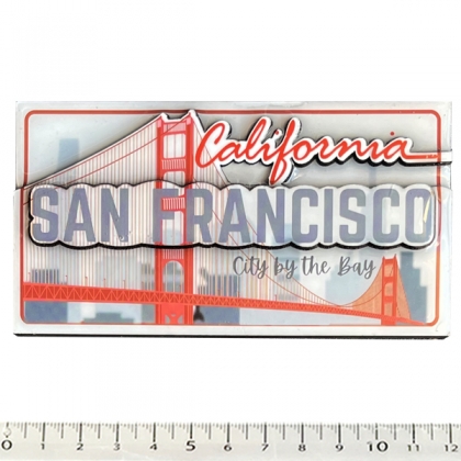 Magnet San Francisco "GG City By The Bay" en bois et en relief