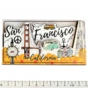 Magnet San Francisco "Drawing" en bois et en relief