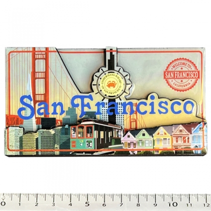 Magnet San Francisco "Symbols" en bois et en relief