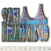 Magnet San Francisco "Letters" en bois et en relief