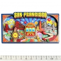 Magnet San Francisco "Colorful" en bois et en relief