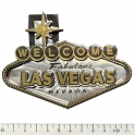 Magnet Las Vegas "Gold & Silver Logo" en bois verni et en relief