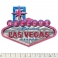 Magnet Las Vegas "Pink & Blue Logo" en bois verni et en relief