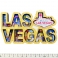 Magnet Las Vegas "Gold Giant Letters" en bois et en relief