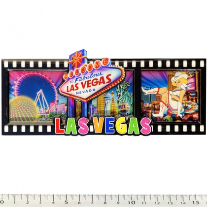 Magnet Las Vegas "Photoframe" en bois verni et en relief