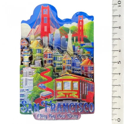 Magnet San Francisco "SF Symbols" en bois et en relief