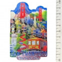 Magnet San Francisco "SF Symbols" en bois et en relief