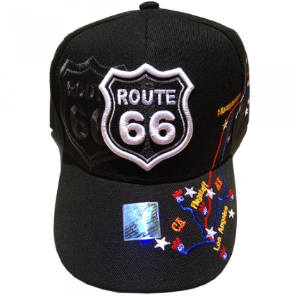 Casquette Route 66 "Map 2" Noire