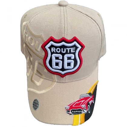 Casquette Route 66 "Corvette" Beige