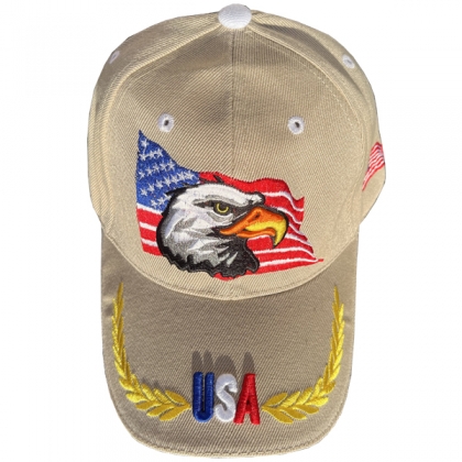 Casquette USA "Lauriers 2" Beige