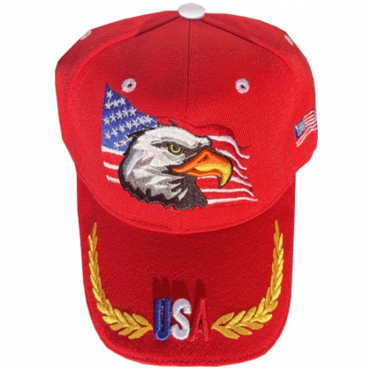 Casquette USA "Lauriers 2" Rouge