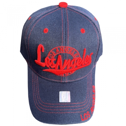 Casquette Los Angeles "Writing" Bleu Nuit et Rouge