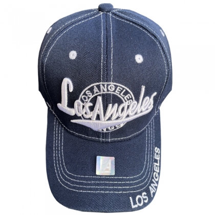 Casquette Los Angeles "Writing" Bleu Nuit et Blanche