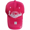 Casquette Los Angeles "Writing" Rose et Blanche