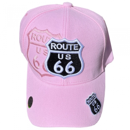 Casquette Route 66 "Classic" Rose