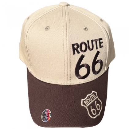 Casquette Route 66 "Bi Color" Beige et Marron