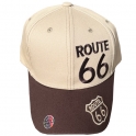 Casquette Route 66 "Bi Color" Beige et Marron
