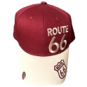 Casquette Route 66 "Bi Color" Bordeaux et Beige