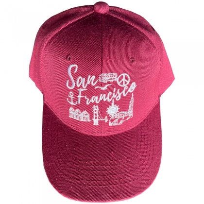 Casquette San Francisco "Symbols" Bordeaux