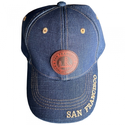 Casquette San Francisco "Golden Gate Logo" en jean bleu