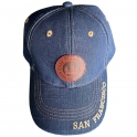 Casquette San Francisco "Golden Gate Logo" en jean bleu
