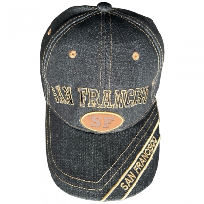 Casquette San Francisco "SF Logo" en jean noir