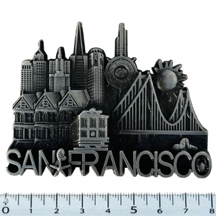 Magnet San Francisco "Symbols" M&eacute;tal Argent