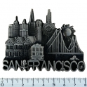 Magnet San Francisco "Symbols" M&eacute;tal Argent