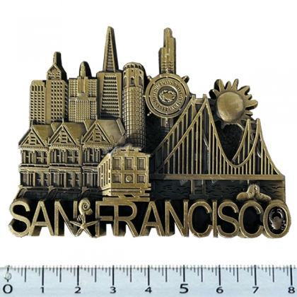 Magnet San Francisco "Symbols" M&eacute;tal Dor&eacute;