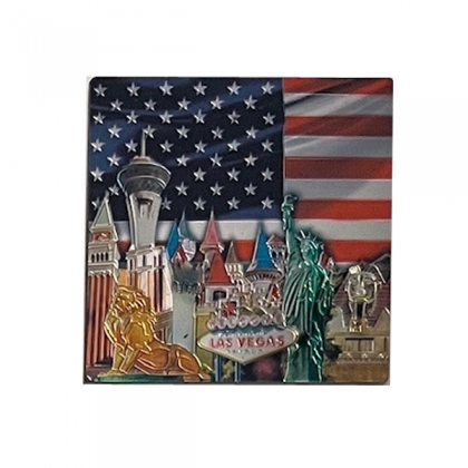 Magnet Las Vegas "USA Flag" Carré