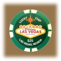 Jeton de casino aimanté Las Vegas $25 vert