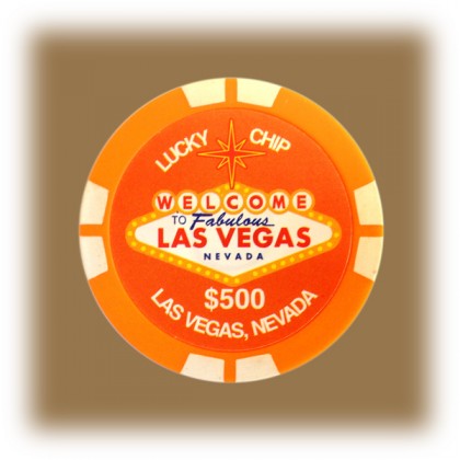 Jeton de casino aimanté Las Vegas $500 orange