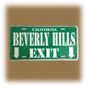 Plaque Métallique "Beverly Hills Exit" verte