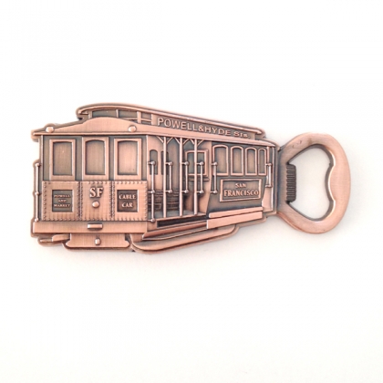 Magnet Décapsuleur San Francisco "Cable Car" métal cuivre