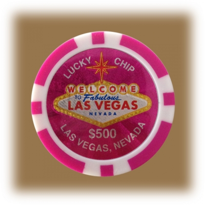 Jeton de casino aimanté Las Vegas $500 fushia