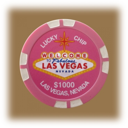 Jeton de casino aimanté Las Vegas $1.000 rose