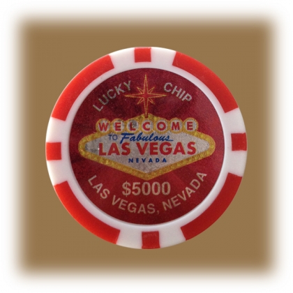 Jeton de casino aimanté Las Vegas $5.000 rouge