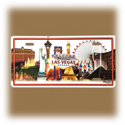 Magnet Las Vegas "Plaque Immatriculation" Symboles