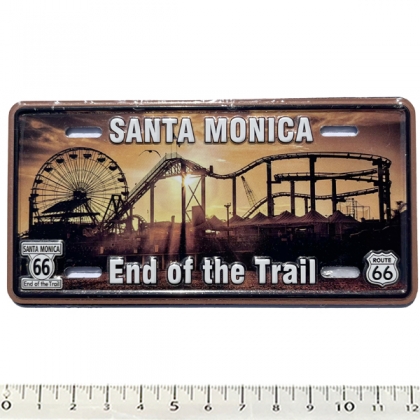Magnet Santa Monica "Plaque Immatriculation" Sunshine