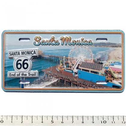 Magnet Santa Monica "Plaque Immatriculation" Pier